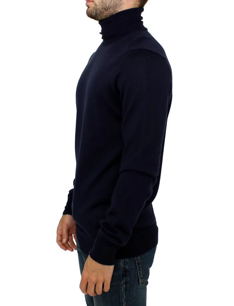 Blue turtleneck sweater