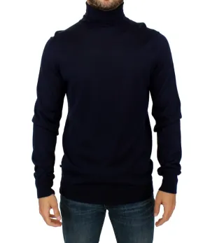 Blue turtleneck sweater