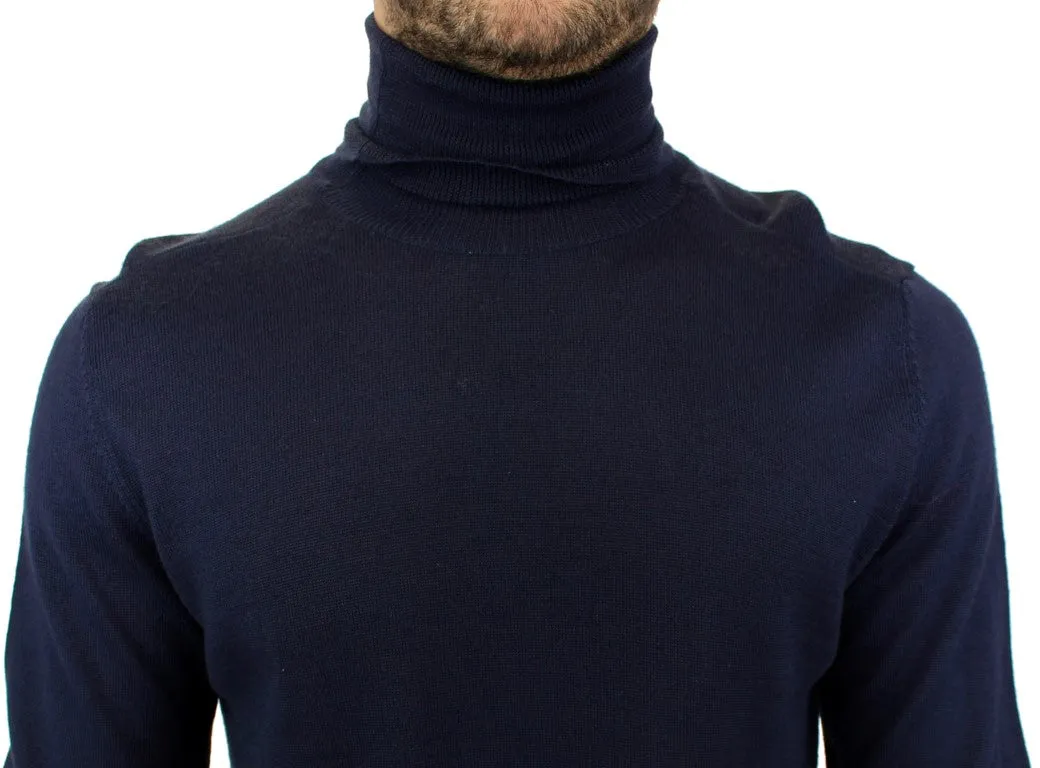 Blue turtleneck sweater