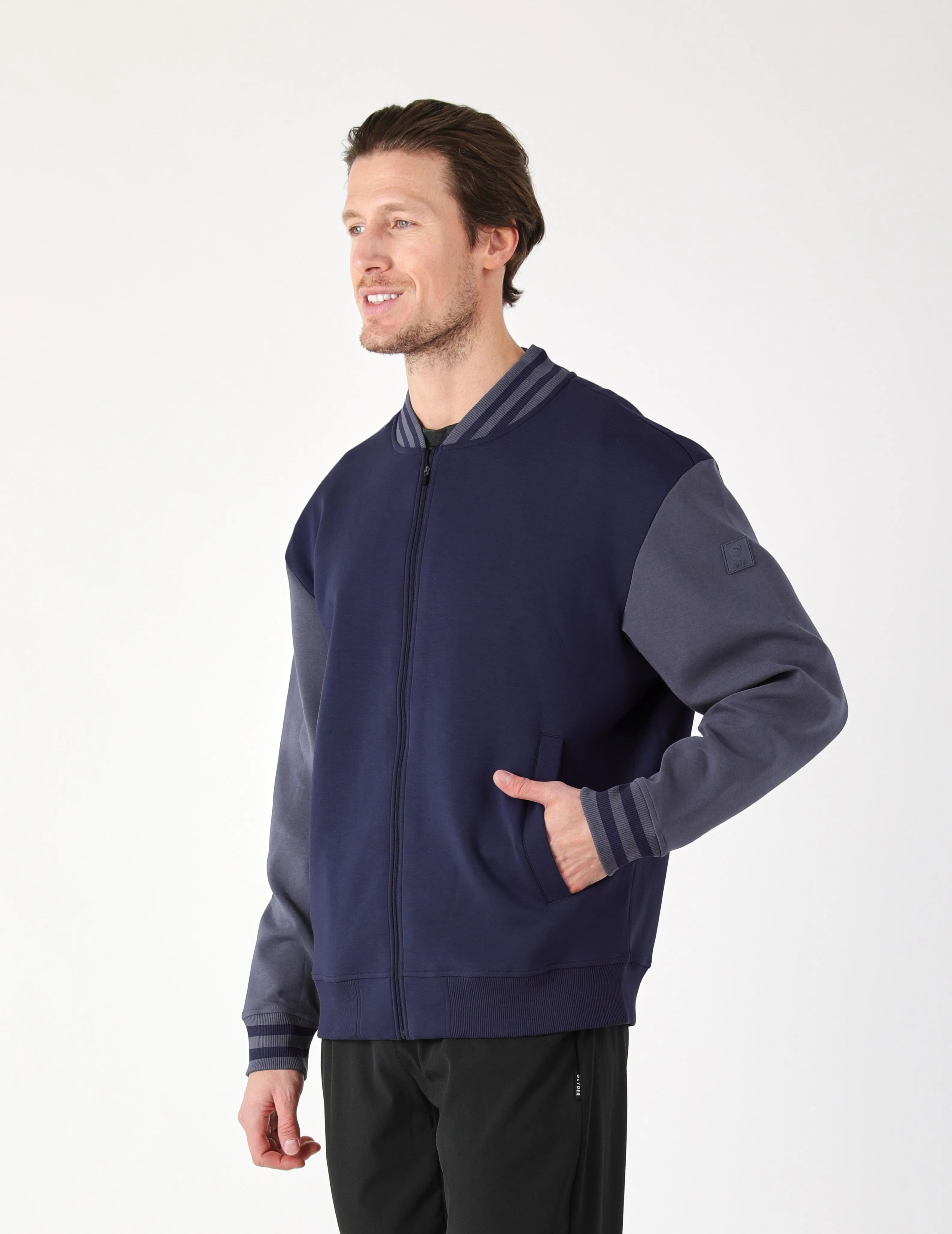 Bomber Jacket: Navy/Carbon