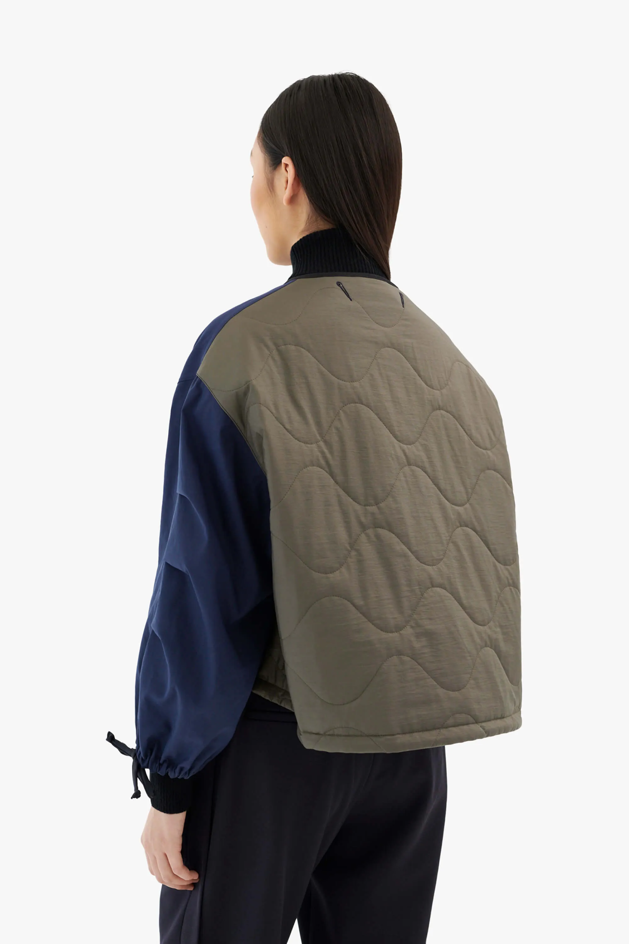 Bonded Rain Bomber - Bright Navy / Sage