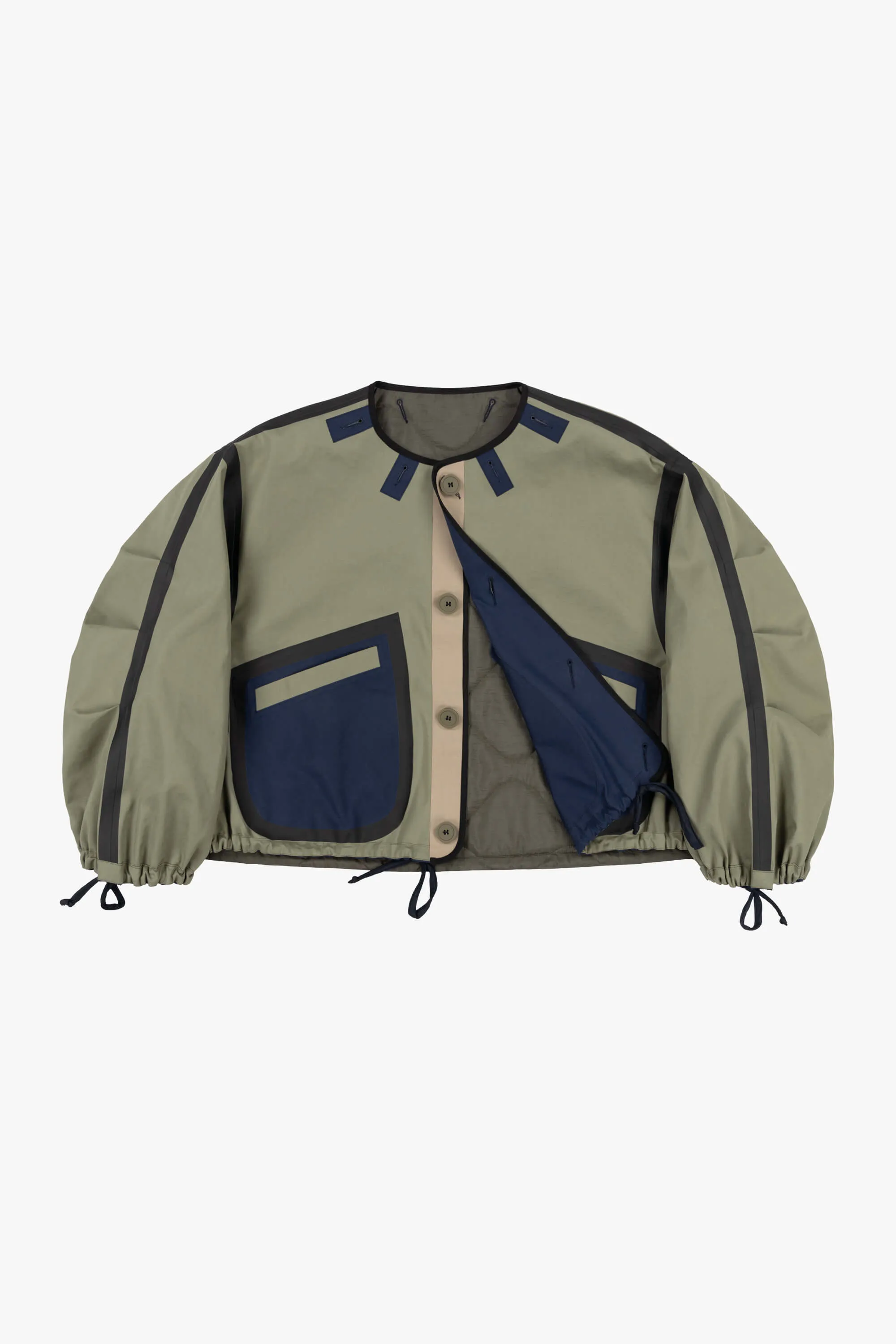 Bonded Rain Bomber - Bright Navy / Sage