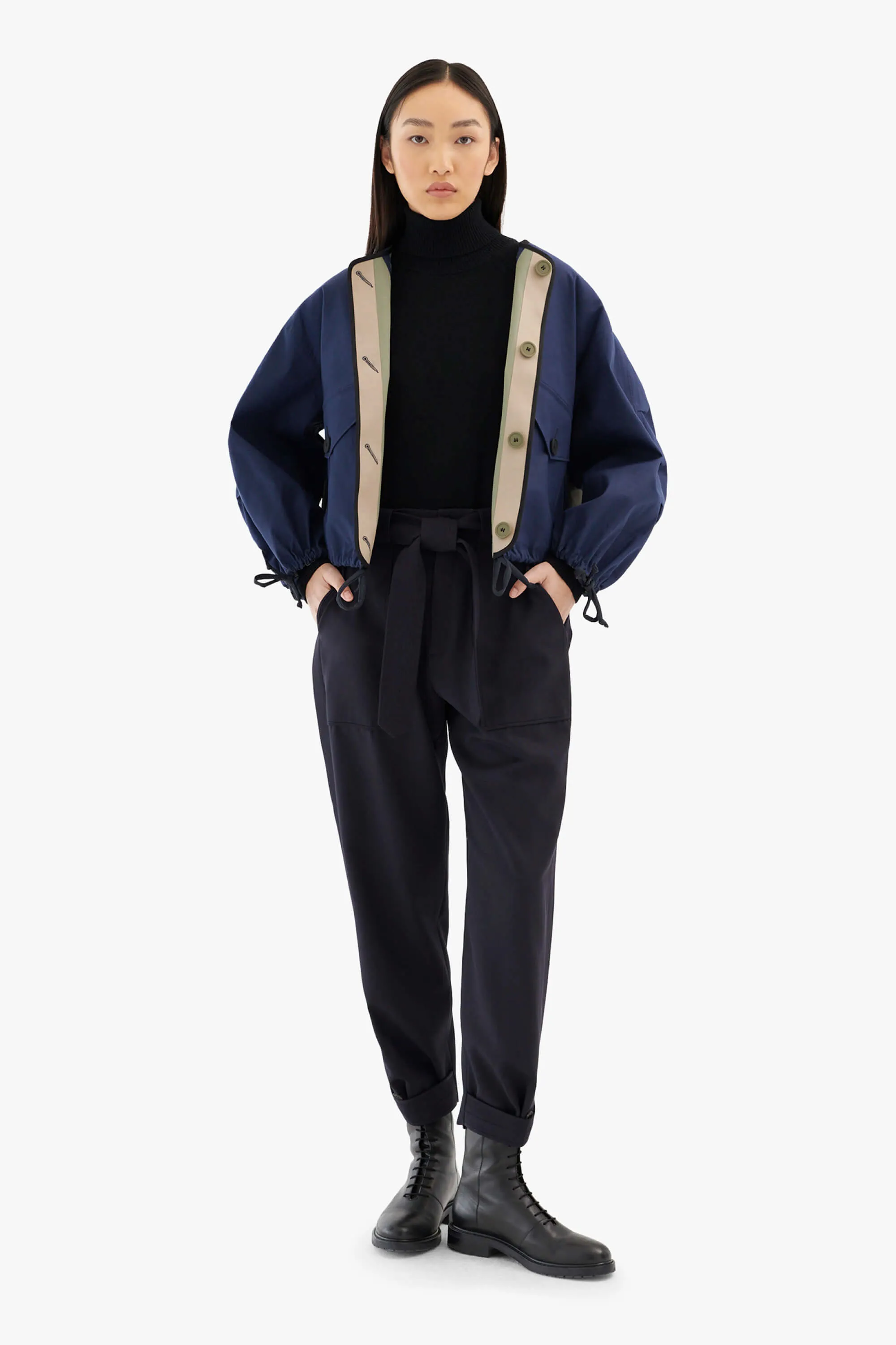 Bonded Rain Bomber - Bright Navy / Sage