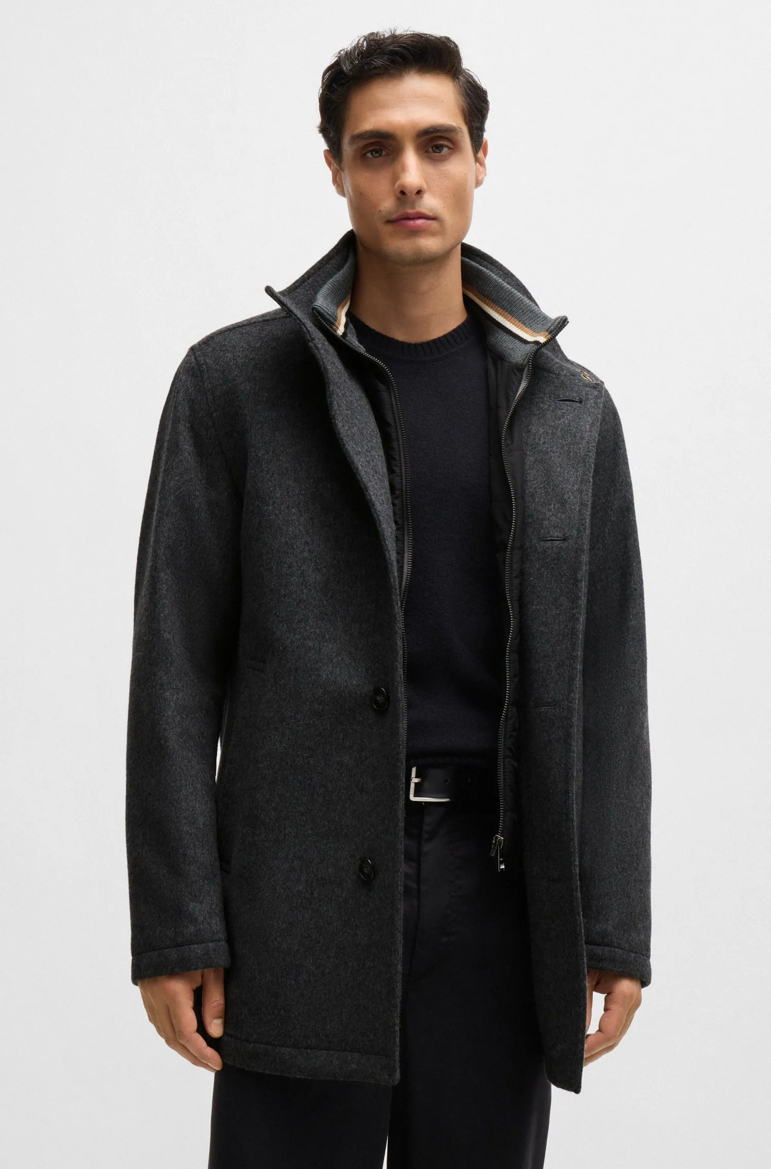BOSS Coats Relaxed Fit in Wool Mix - H-COXTAN-234 10252595 02-50525750