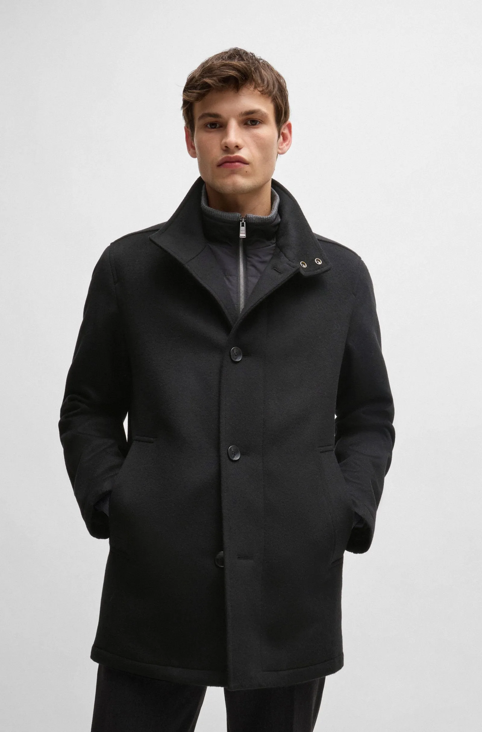 BOSS Coats Relaxed Fit in Wool Mix - H-COXTAN-234 10252595 02-50525750