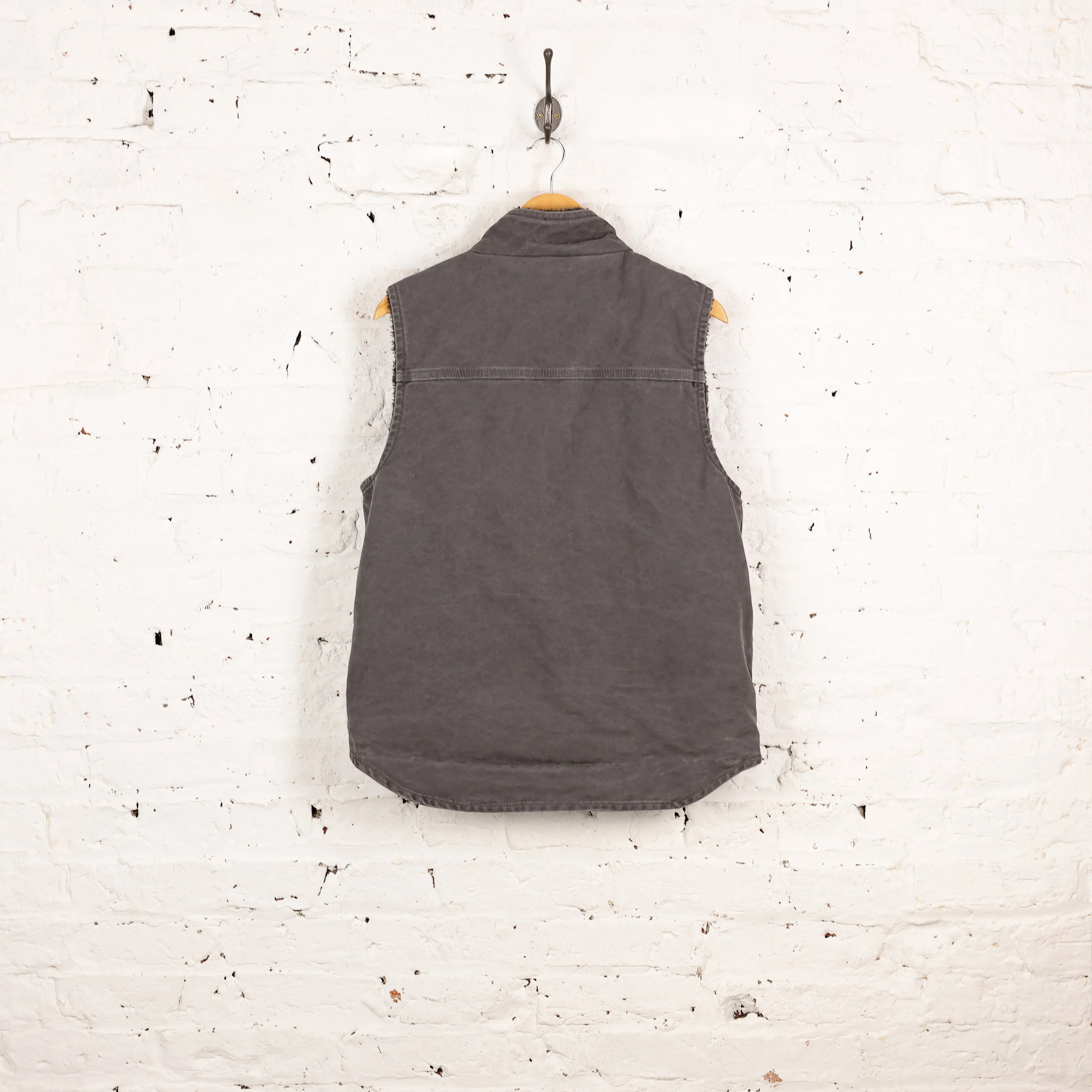 Carhartt Sleeveless Fleece Lined Work Gilet Jacket - Grey - M