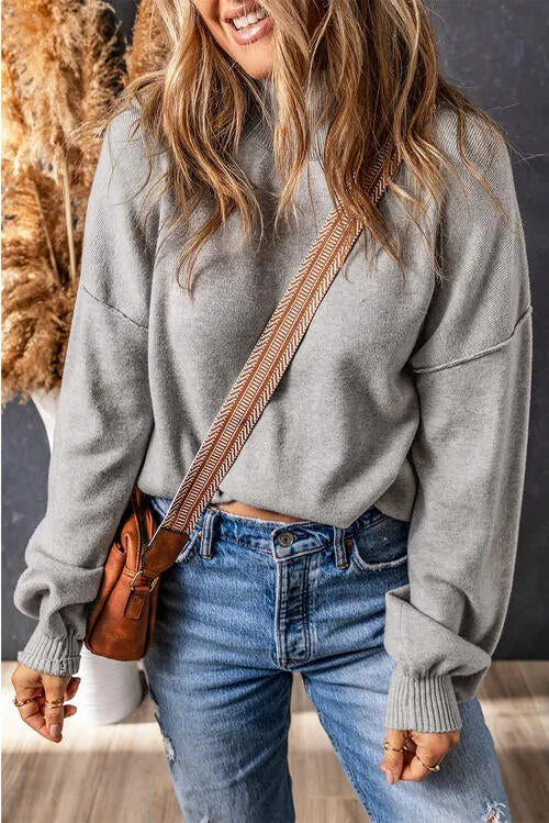 Cassidy Turtleneck Lantern Sleeve Sweater