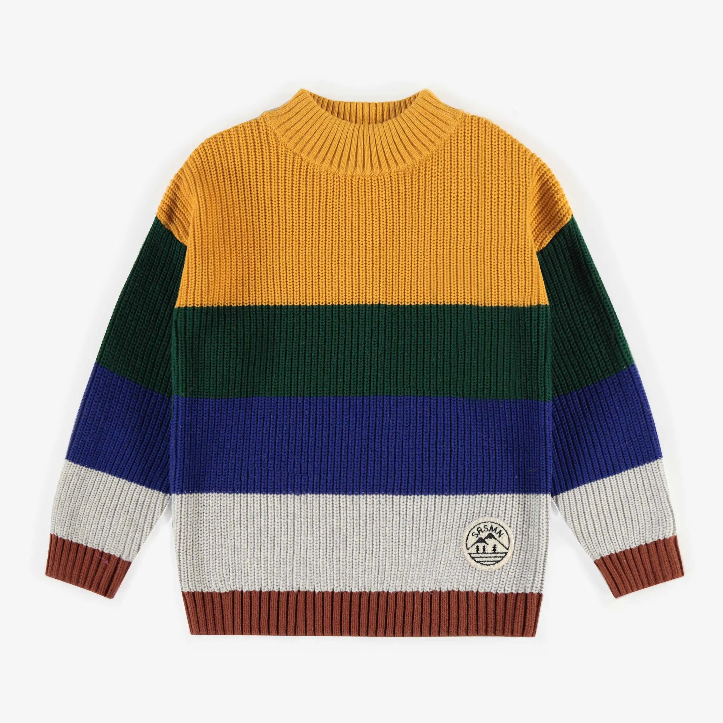 Chandail de maille ligné multicolore, enfant || Multicolor striped sweater, child