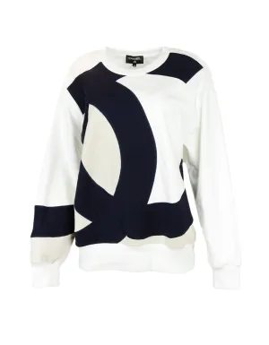 Chanel 2018 Black and White CC Colorblock Crewneck Sweater sz FR 50