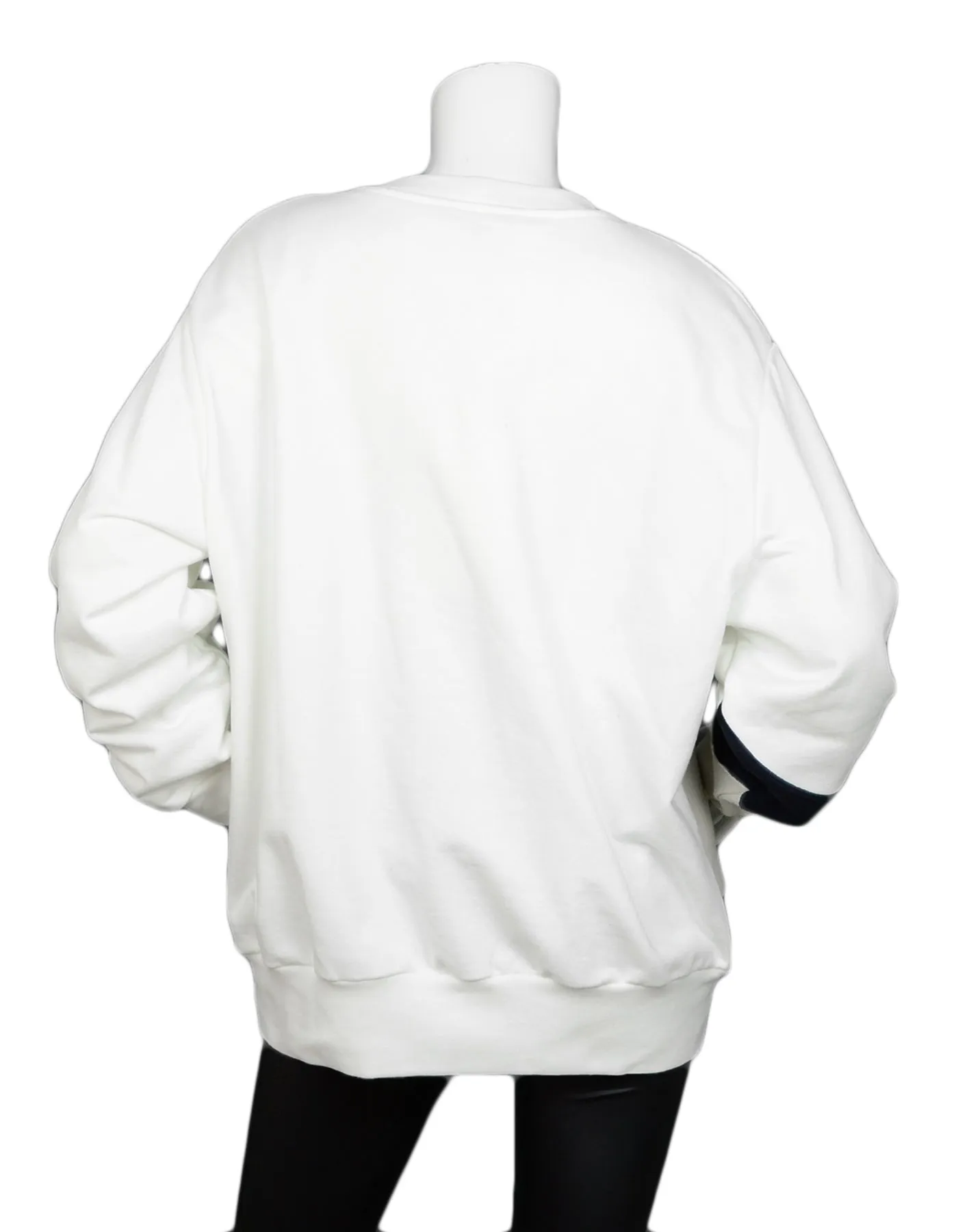 Chanel 2018 Black and White CC Colorblock Crewneck Sweater sz FR 50