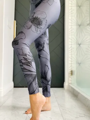 Charcoal Floral Print SAMPLE