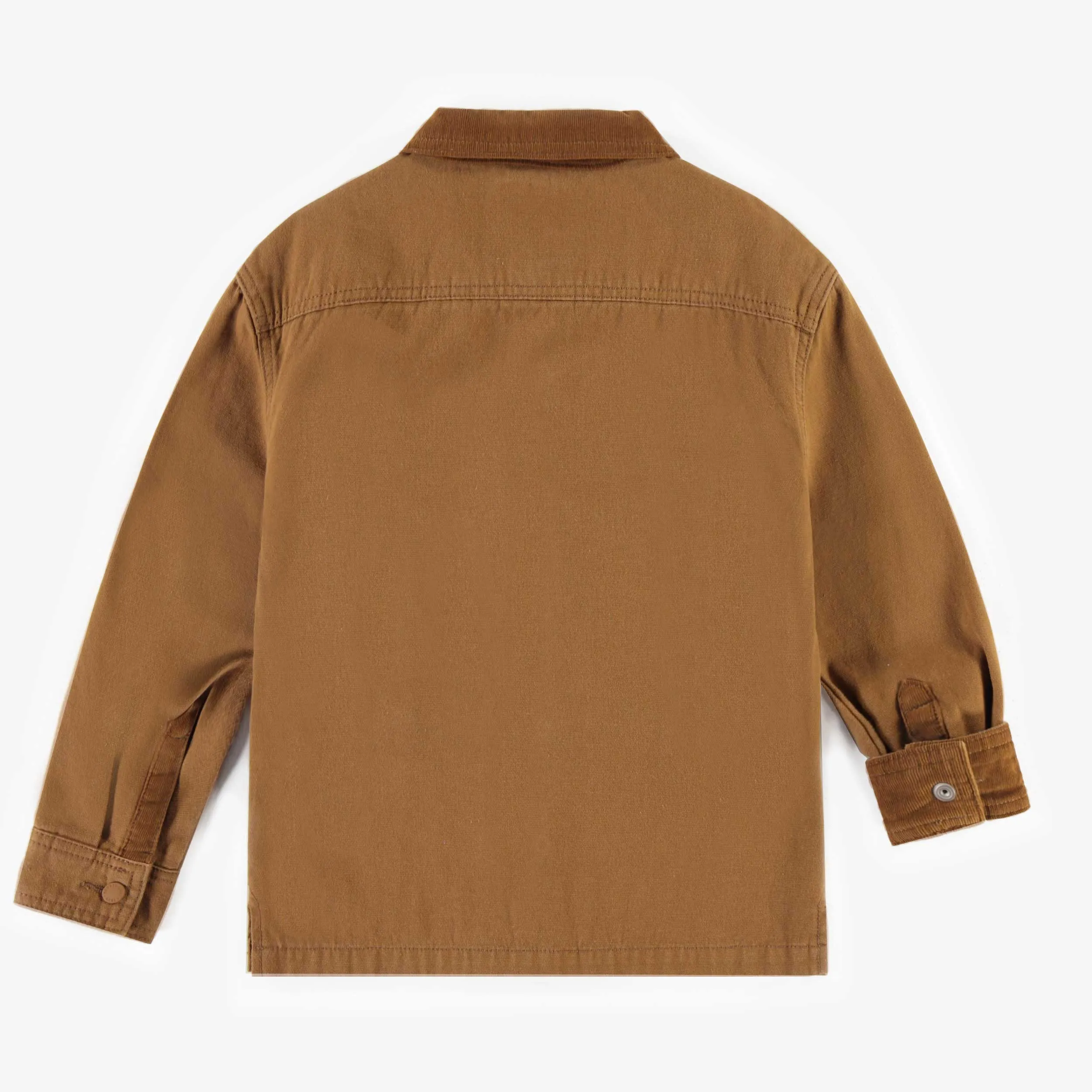 Chemise caramel tissé en canevas, enfant  || Caramel woven canvas shirt, child