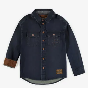 Chemise en denim foncé, enfant || Dark denim shirt, child