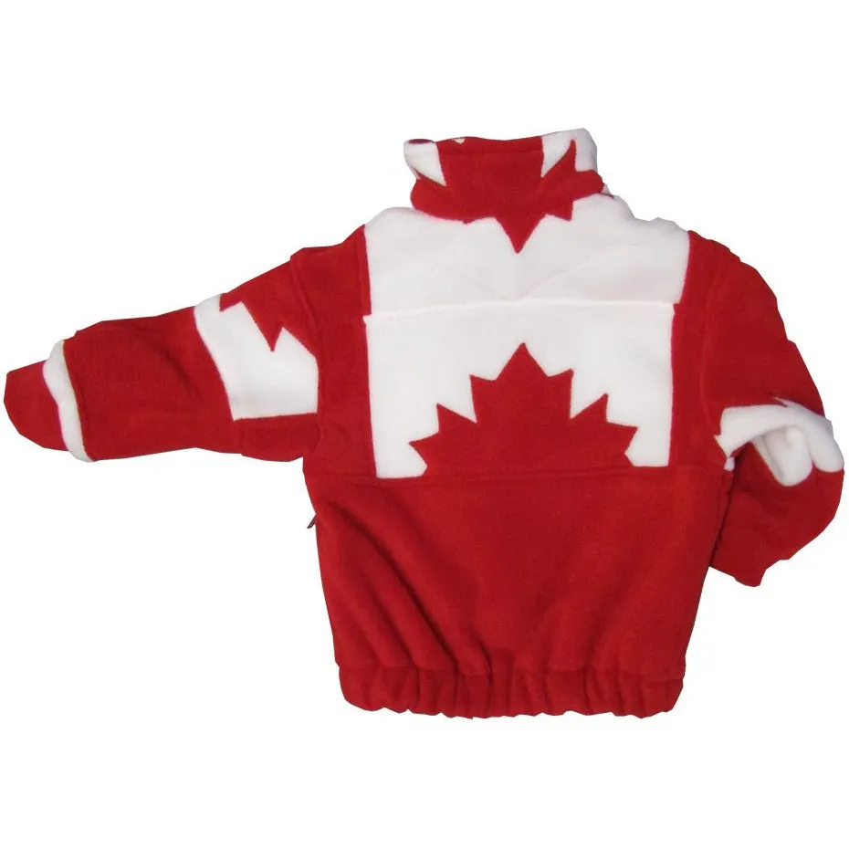 CHILD MAPLE LEAF PATCHWORK BOMBER RED