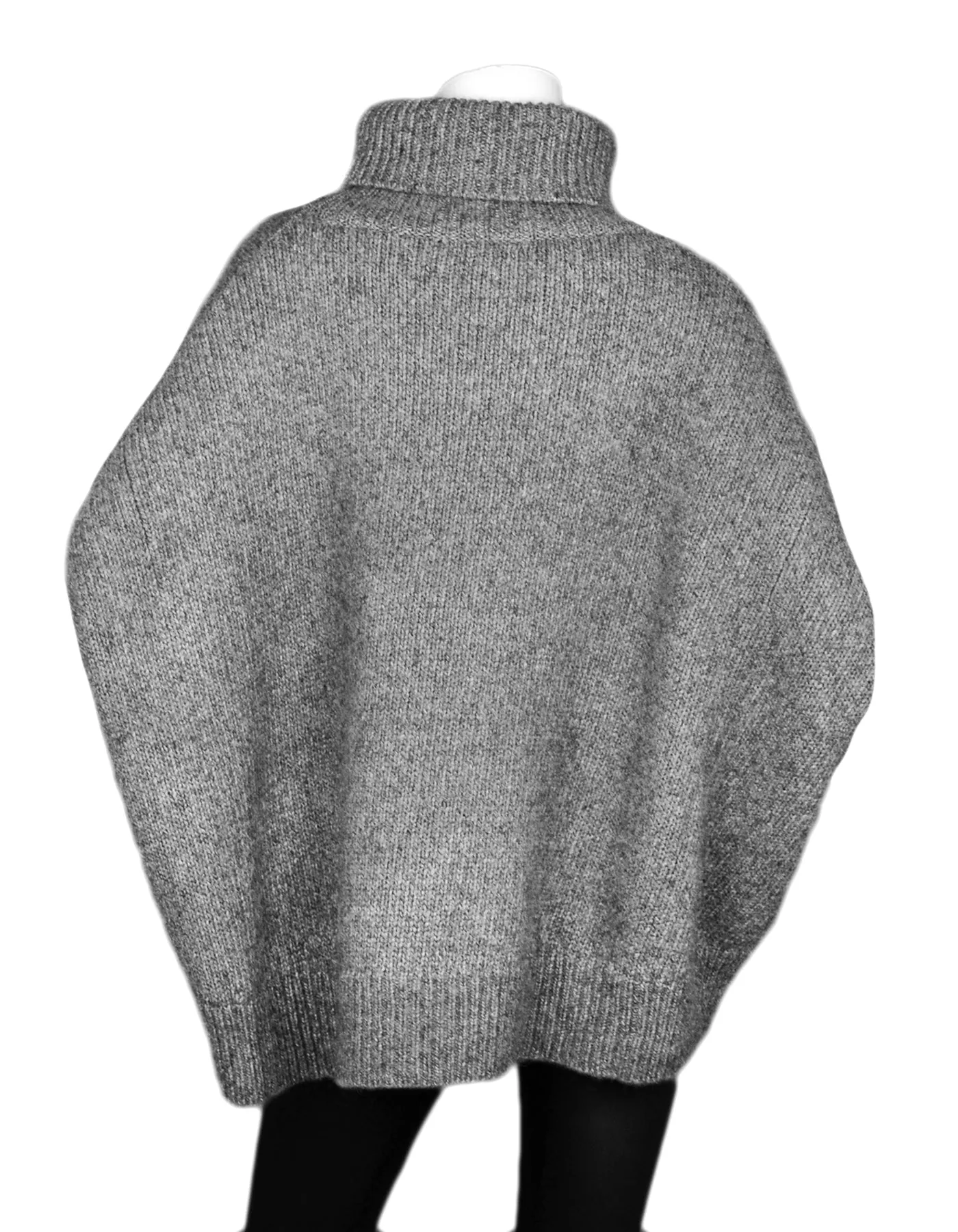 Co 2019 Grey Oversized Alpaca and Prima Cotton-Blend Turtleneck Sweater sz M/L
