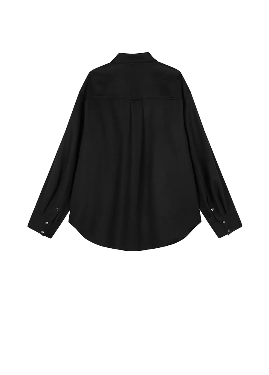 Coat / JNBY Oversize Wool-Cashmere Shirt Jacket