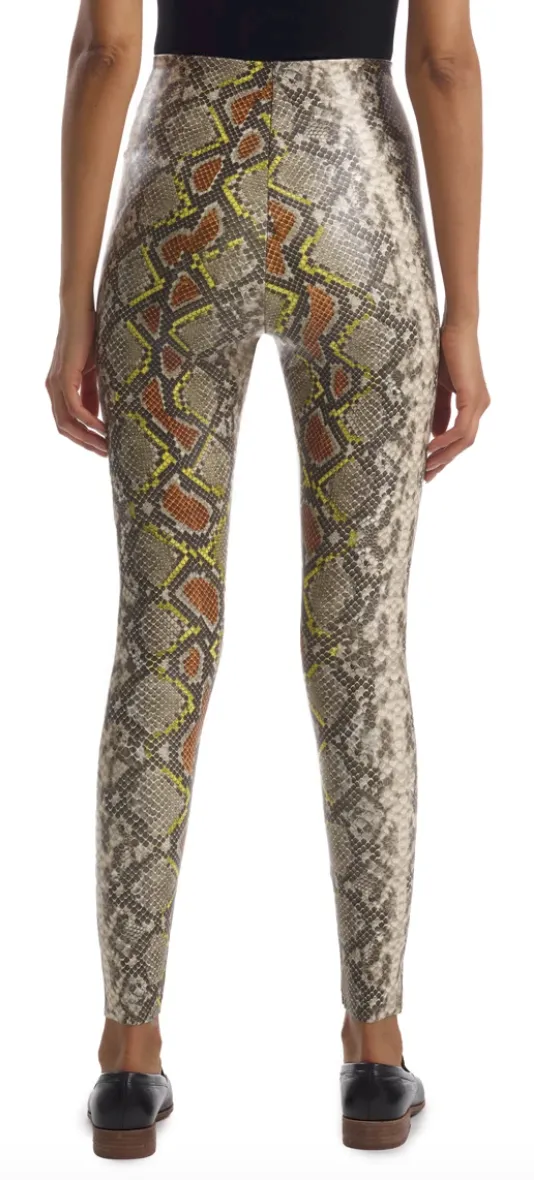 Commando - Faux Leather Animal Legging w Perfect Control - Neon Snake