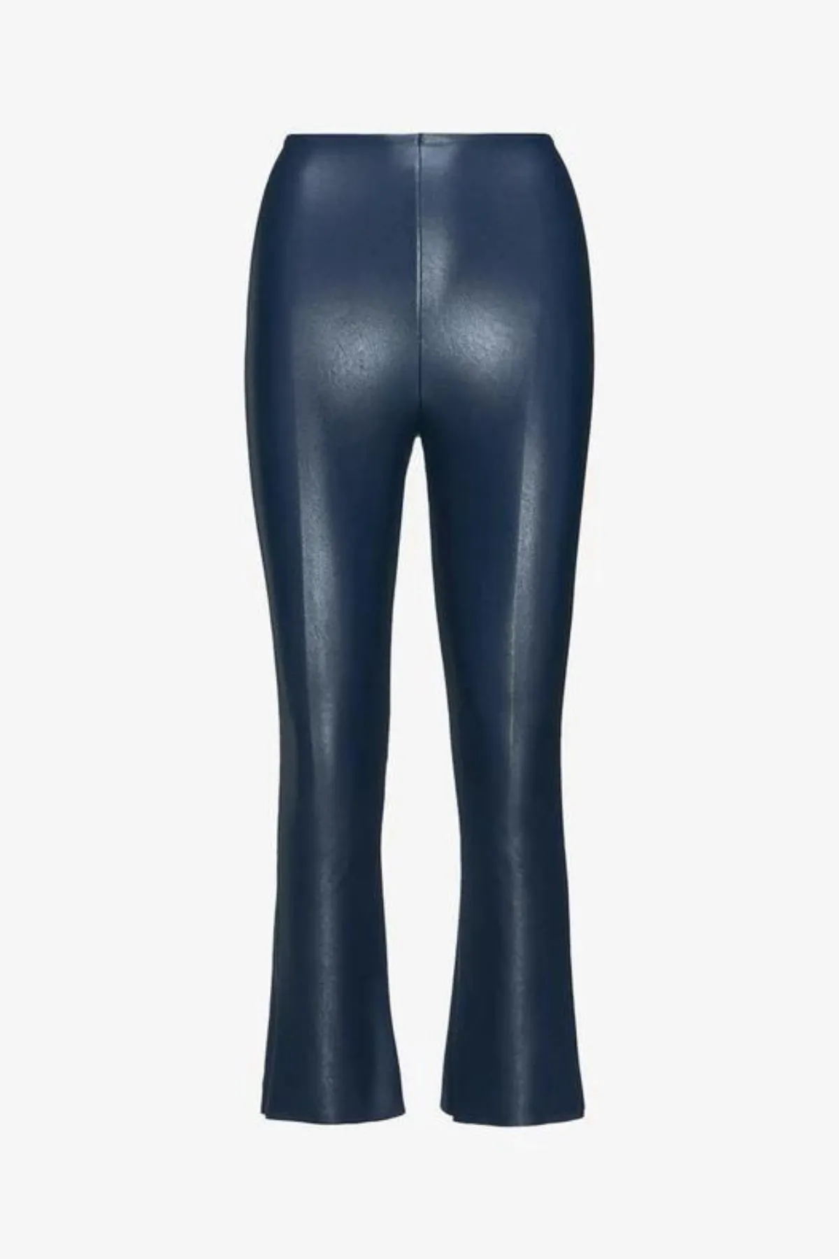 Commando | Faux Leather Cropped Flare- Navy