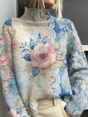 CORAL - KNITTED TURTLENECK SWEATER