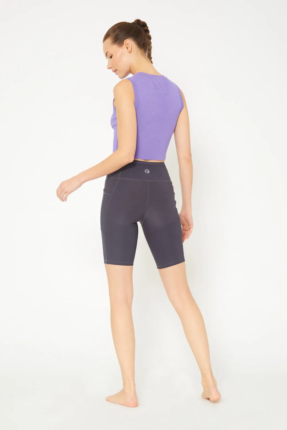 Cover Girl label mid rise biker shorts