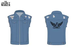 Custom Paul Kendall Denim Vests x 8