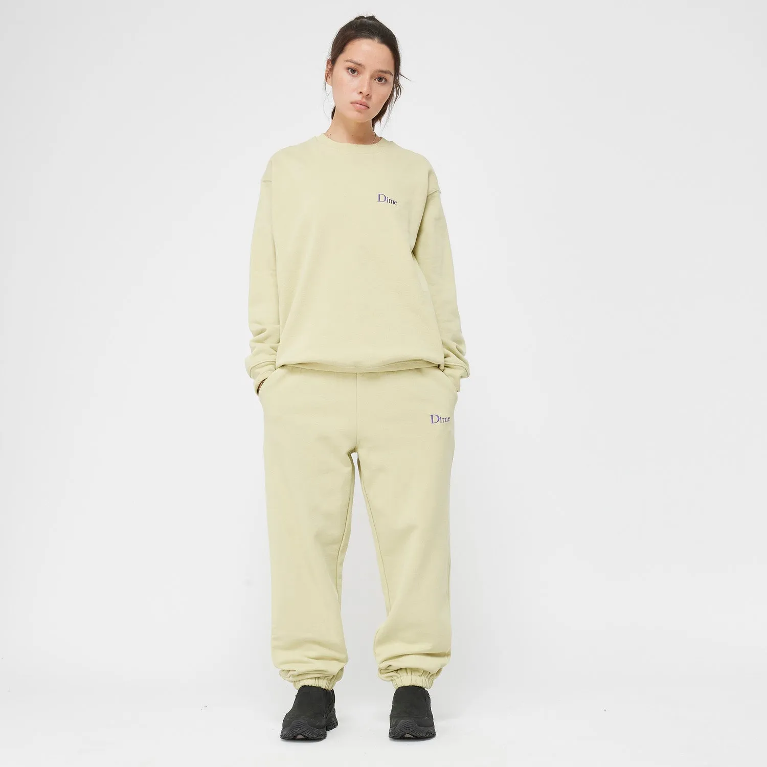 Dime Men Classic Small Logo Crewneck Light Moss