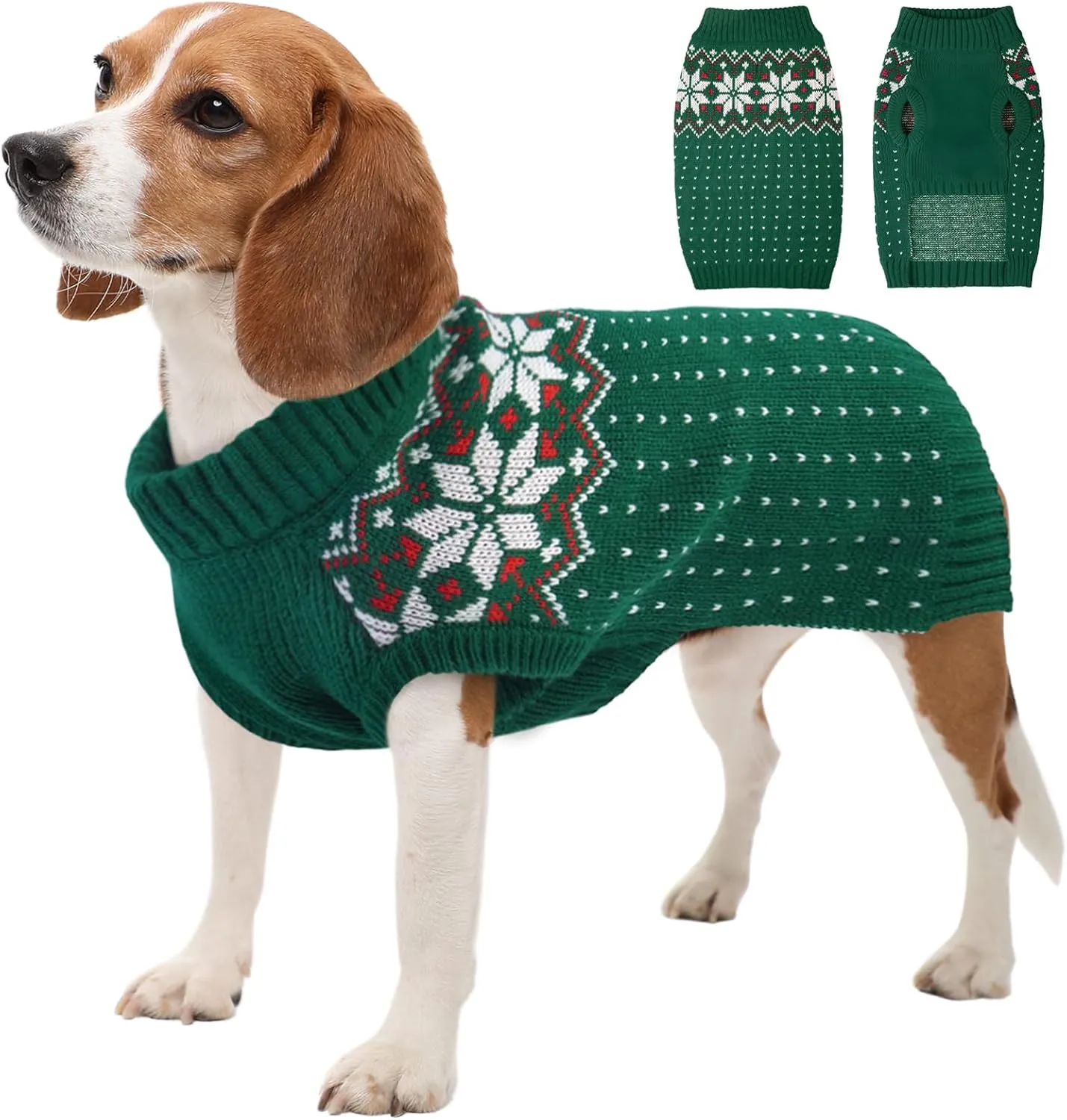 Dog Cat Sweater, Holiday Christmas Snowflake Dog Sweater