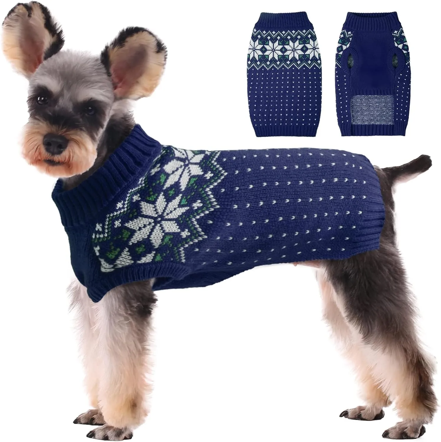 Dog Cat Sweater, Holiday Christmas Snowflake Dog Sweater