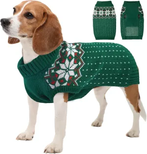 Dog Cat Sweater, Holiday Christmas Snowflake Dog Sweater