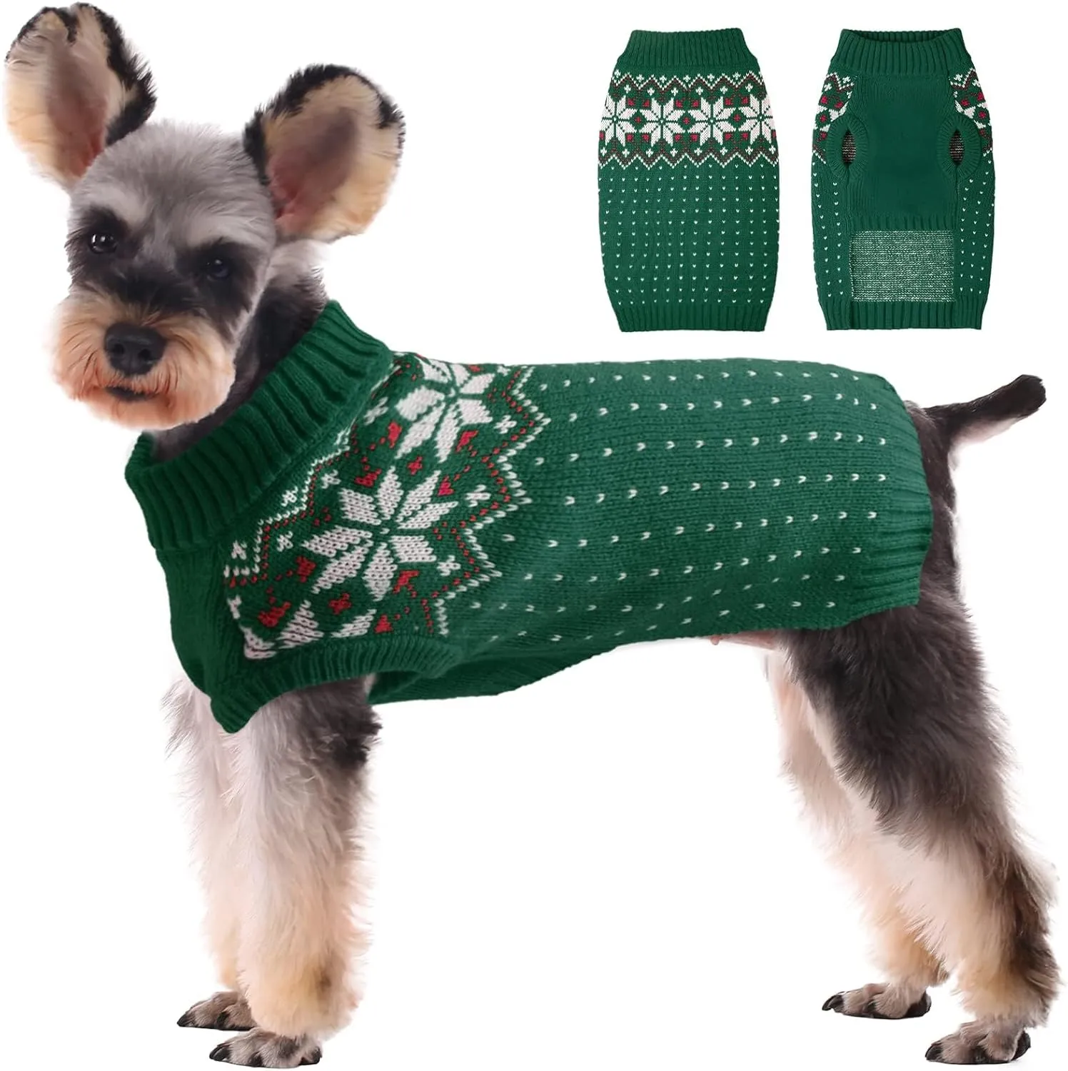 Dog Cat Sweater, Holiday Christmas Snowflake Dog Sweater