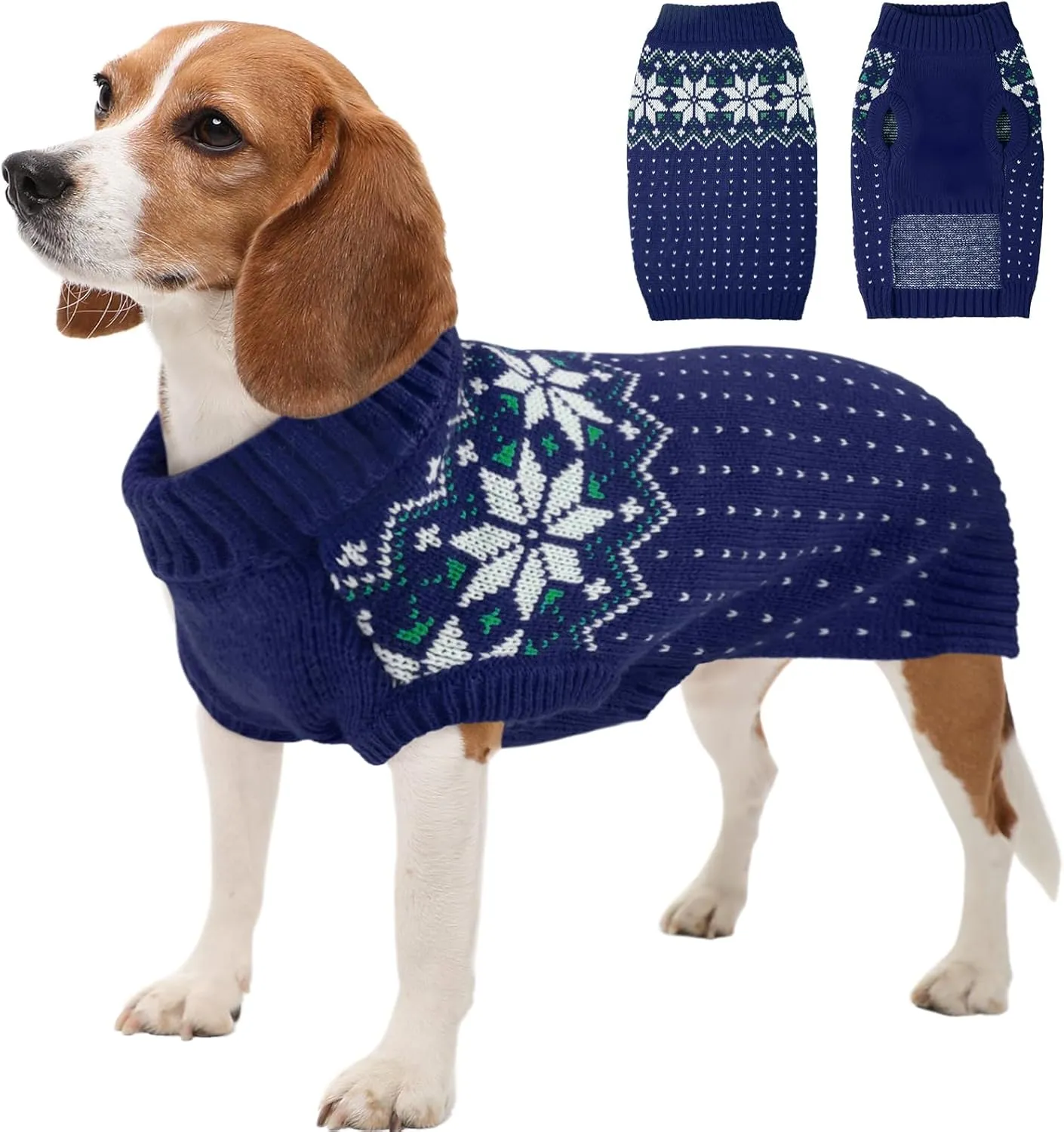 Dog Cat Sweater, Holiday Christmas Snowflake Dog Sweater
