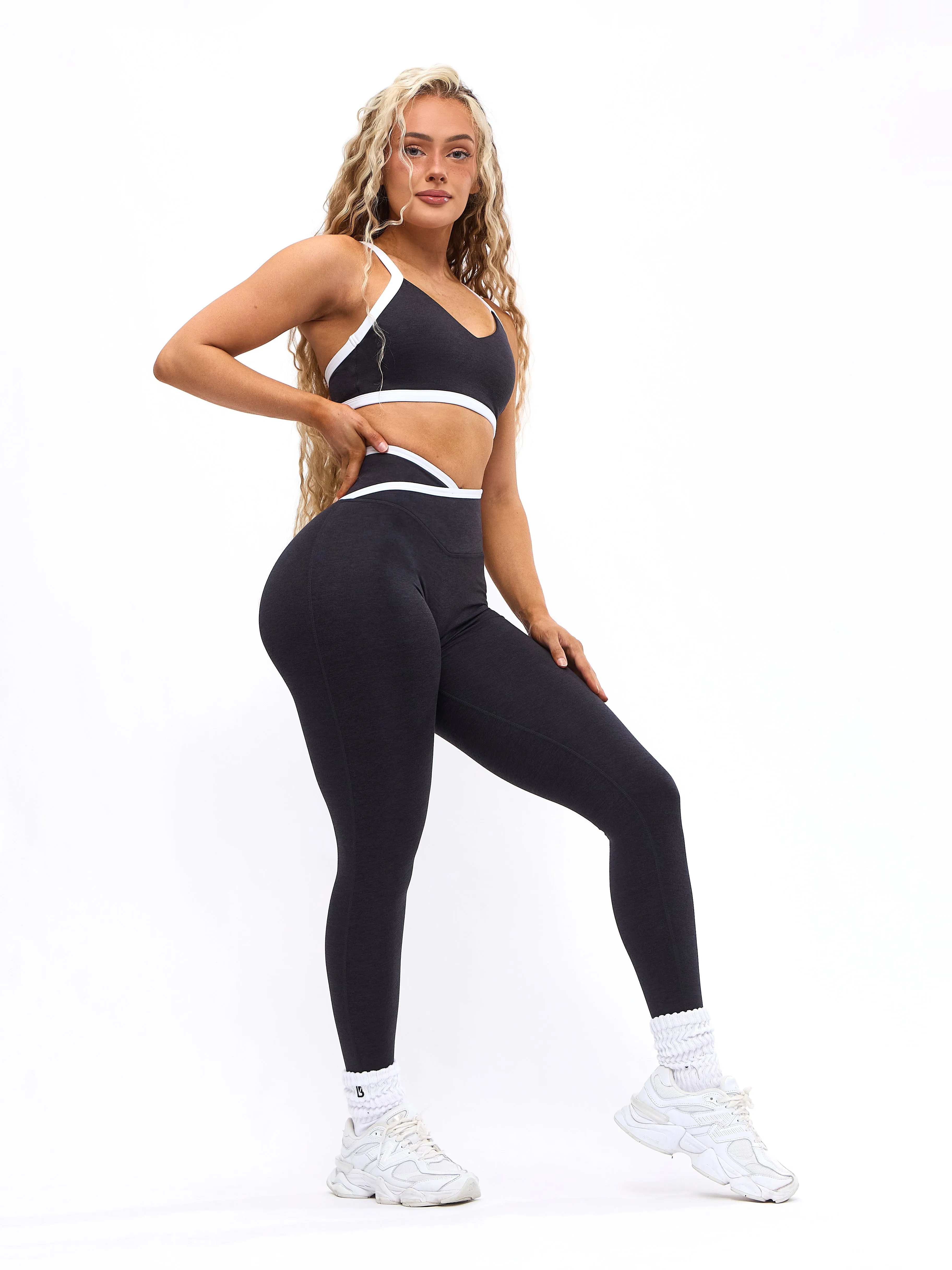 Dream Heather Contrast Legging - Black and White