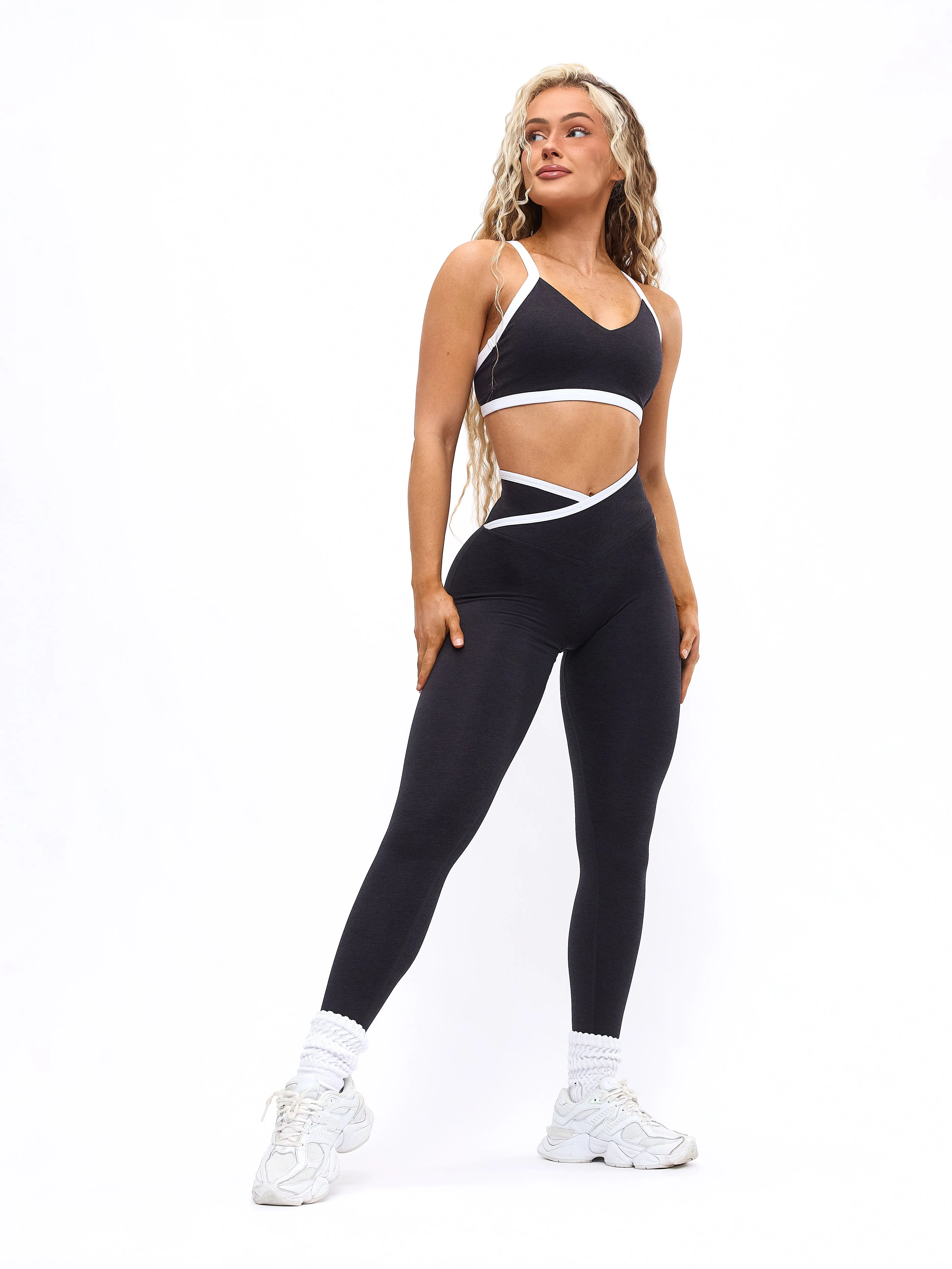 Dream Heather Contrast Legging - Black and White