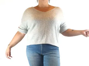 Elk grey 100% cashmere half sleeve top size 14