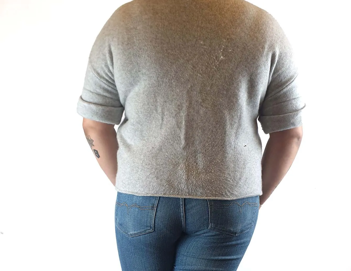 Elk grey 100% cashmere half sleeve top size 14