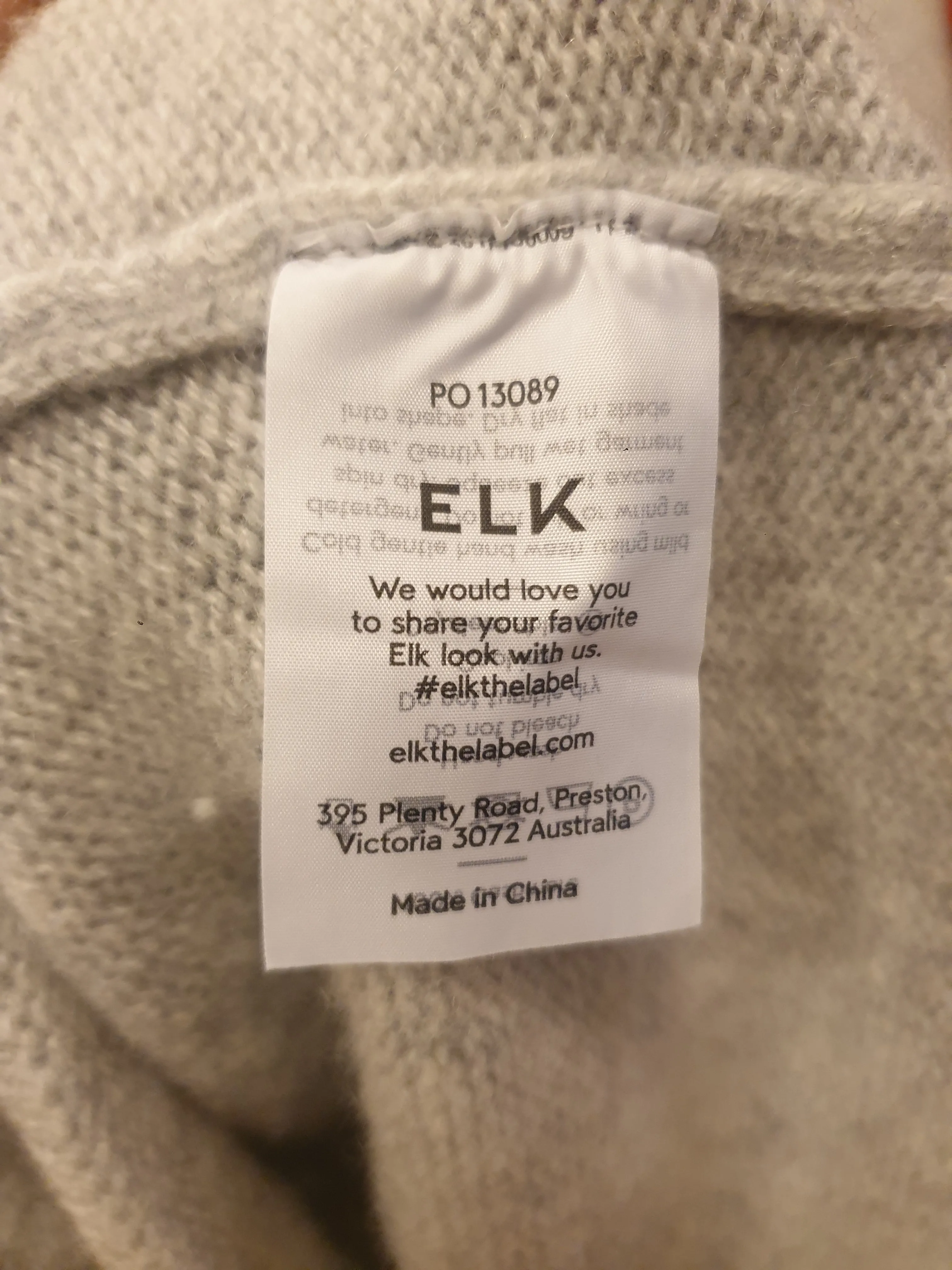 Elk grey 100% cashmere half sleeve top size 14