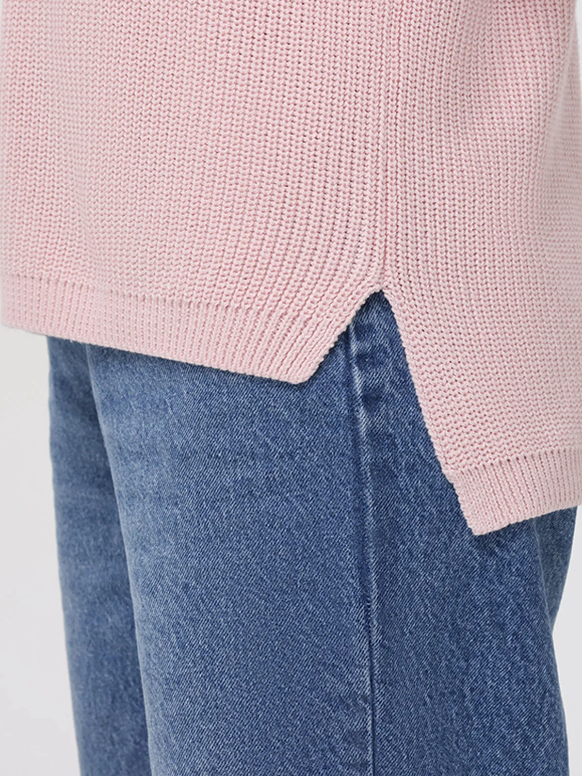 Emma: Crewneck Shaker Stitch Cotton Sweater