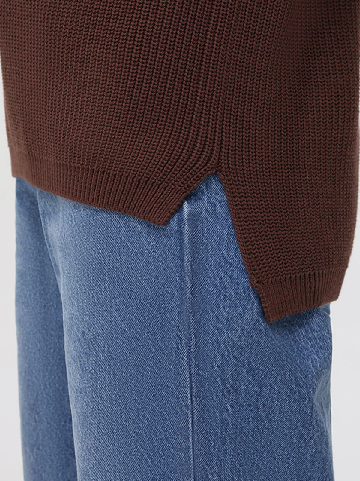 Emma: Crewneck Shaker Stitch Cotton Sweater
