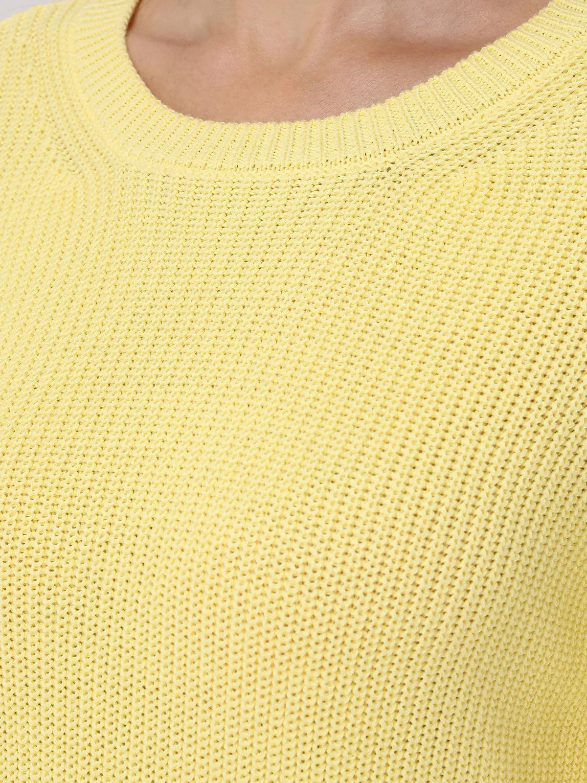 Emma: Crewneck Shaker Stitch Cotton Sweater