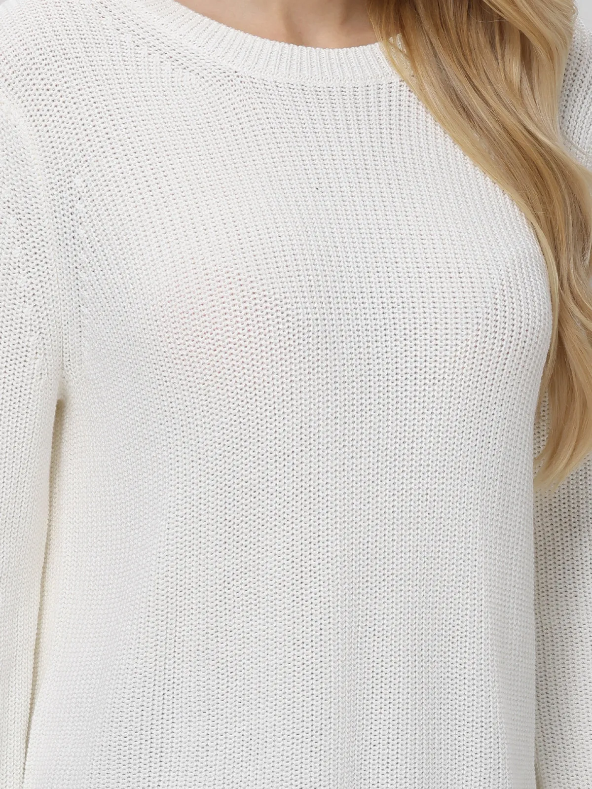Emma: Crewneck Shaker Stitch Cotton Sweater