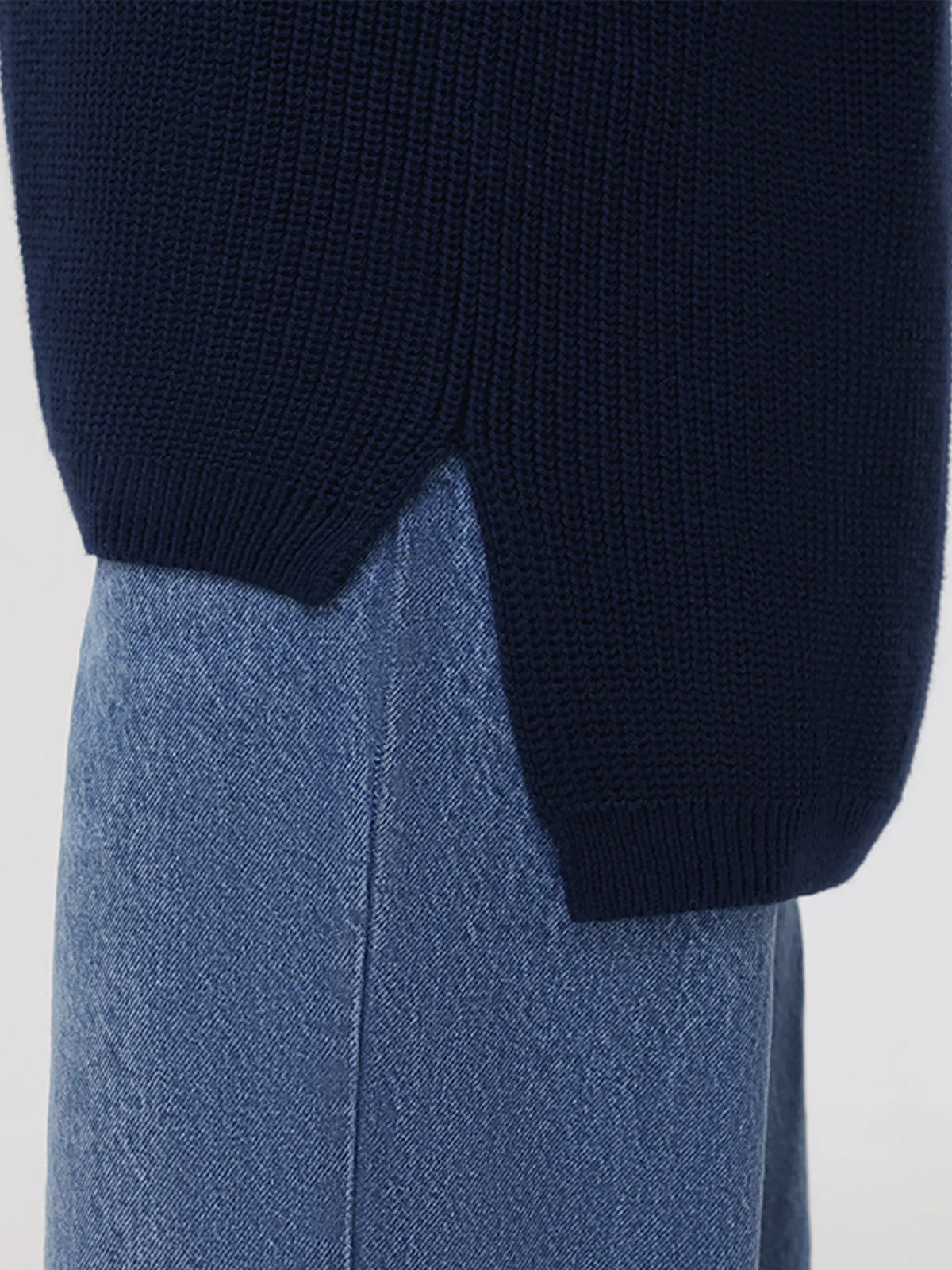 Emma: Crewneck Shaker Stitch Cotton Sweater