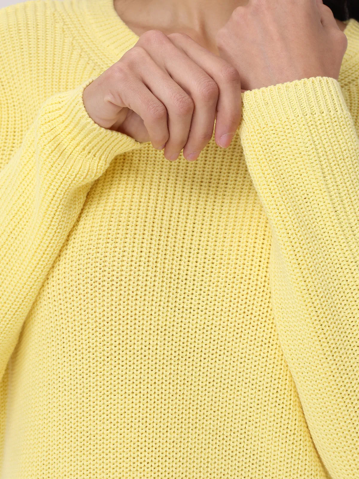 Emma: Crewneck Shaker Stitch Cotton Sweater