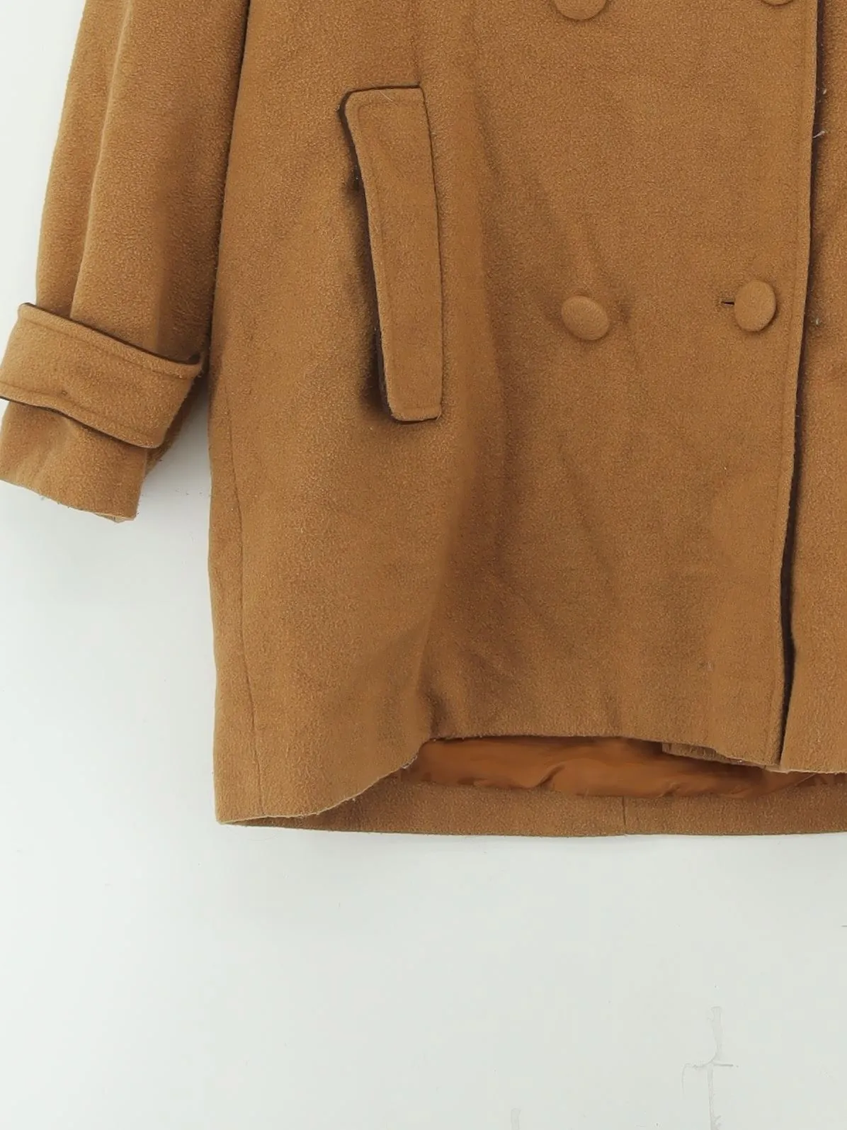 EWM Women's Coat UK 12 Brown Wool with Cashmere, Polyamide, Polyester