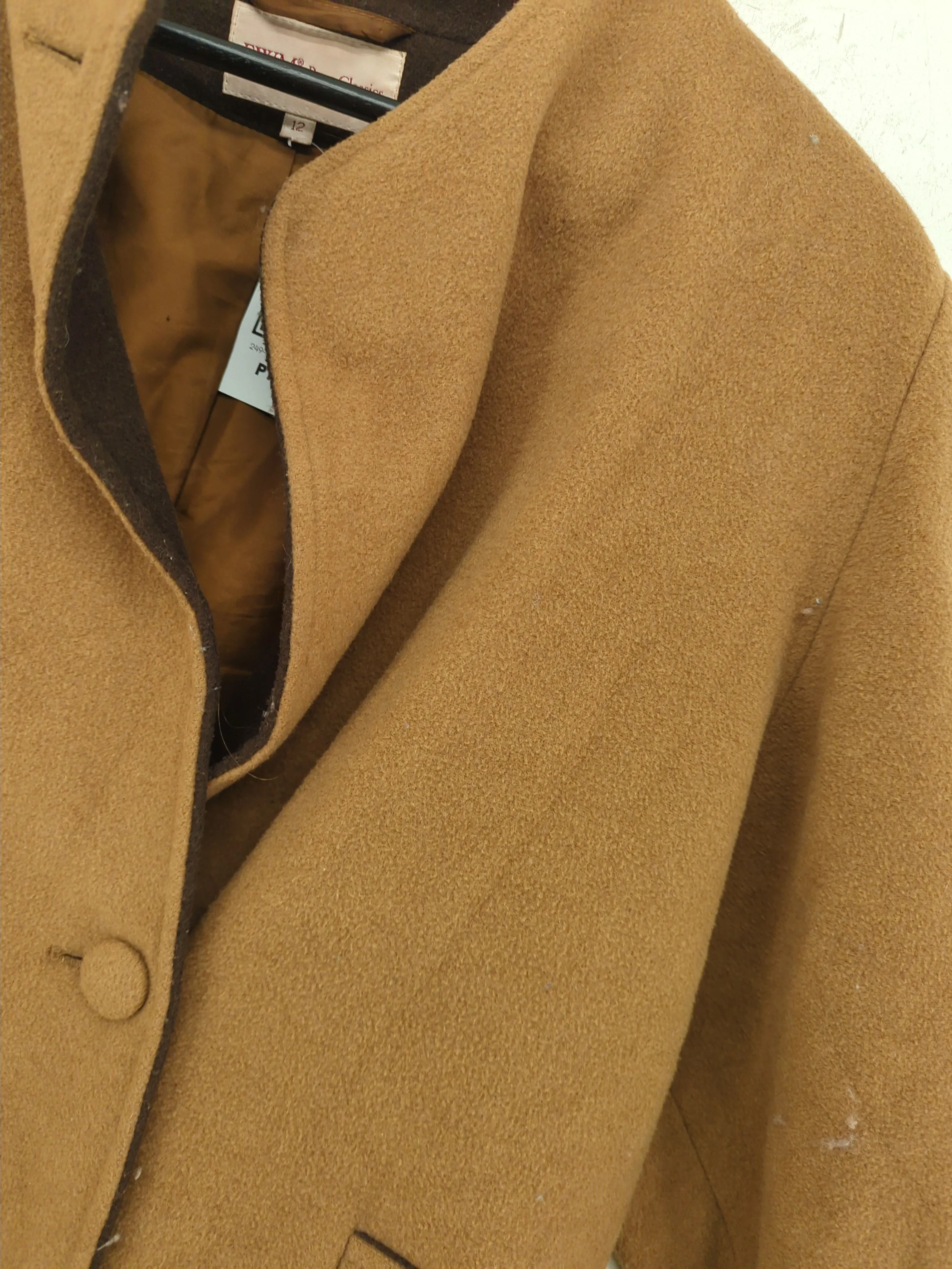 EWM Women's Coat UK 12 Brown Wool with Cashmere, Polyamide, Polyester