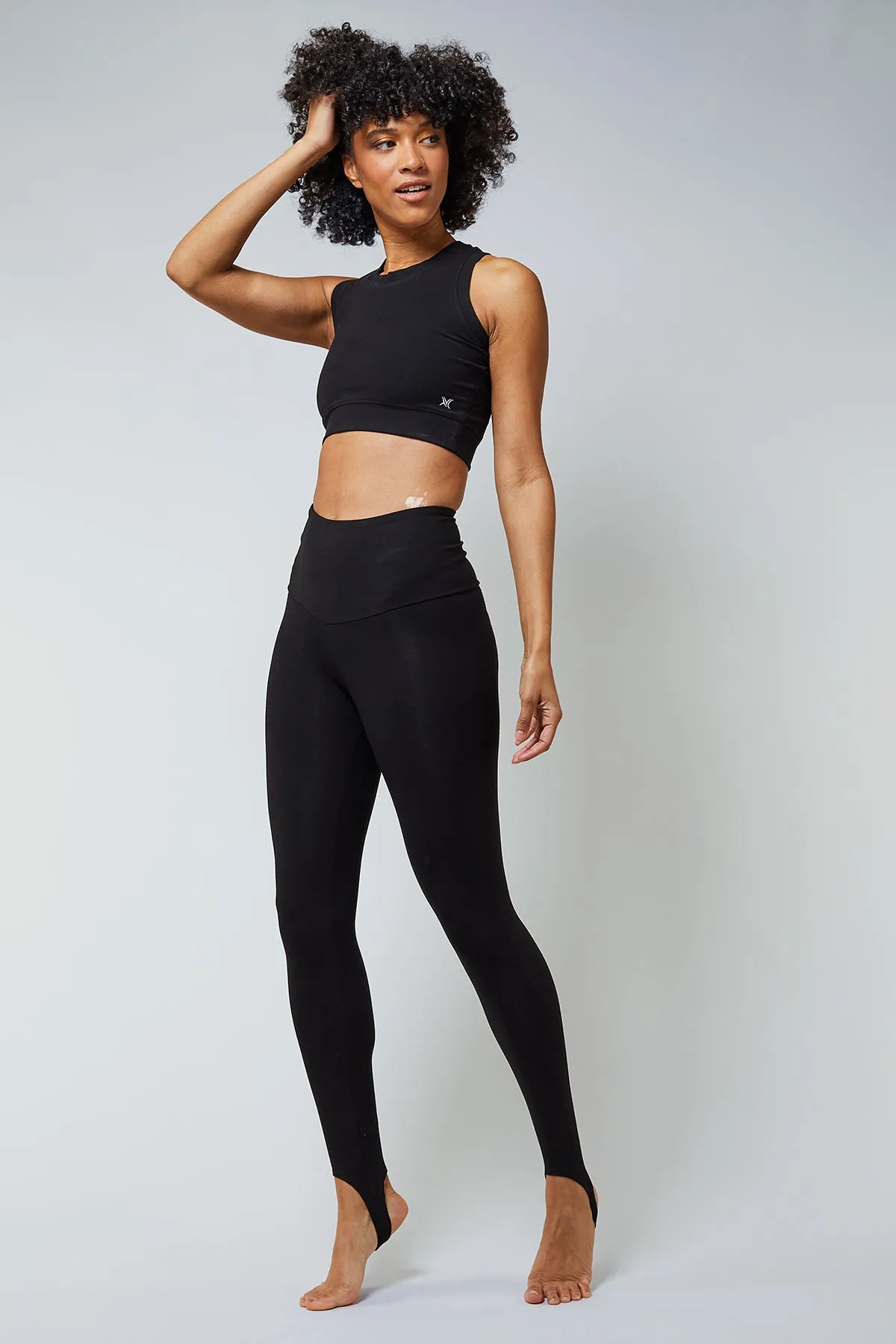 Extra Strong Compression Stirrup Leggings with Tummy Control Black
