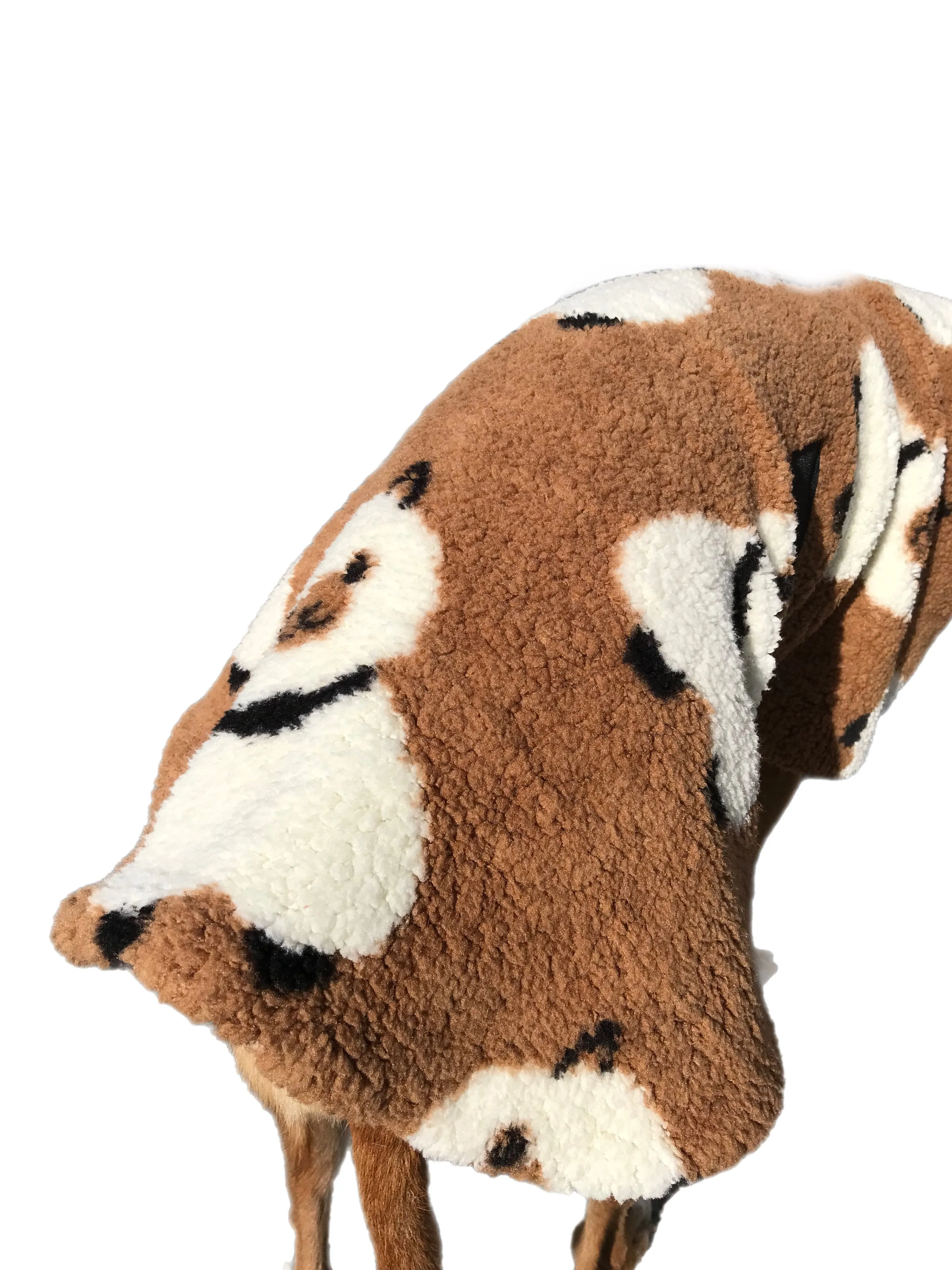 Extra thick Sherpa deluxe style greyhound coat with snuggly wide neck roll