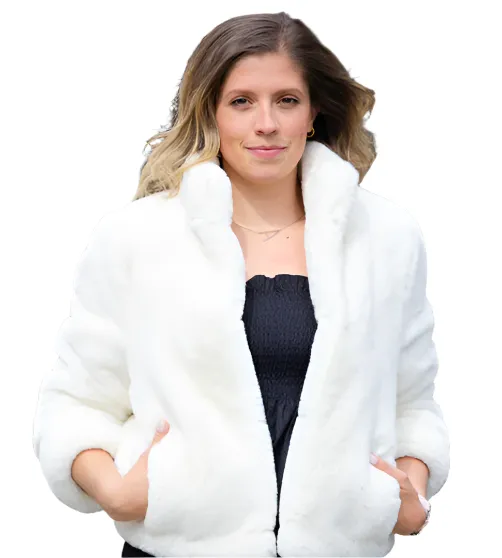Faux Fur Reversible Blakely Bomber - White