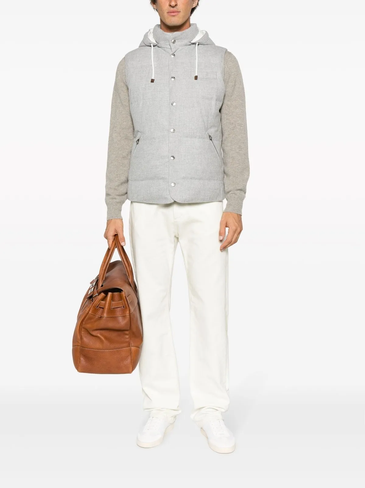 Feather-Down Padded Wool Gilet