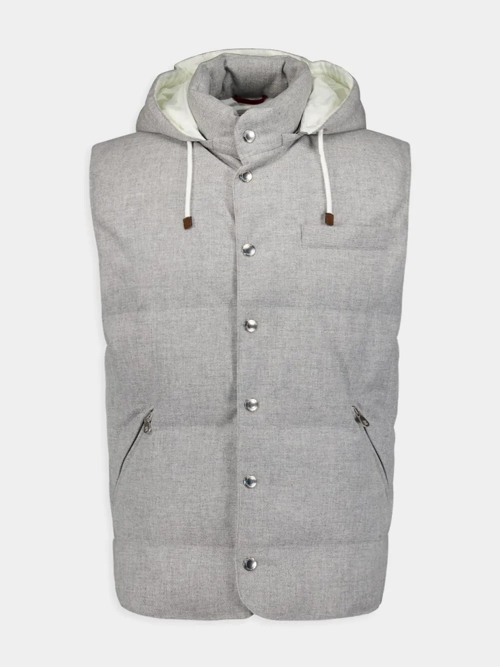 Feather-Down Padded Wool Gilet