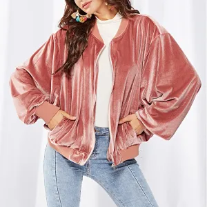 Fleece Long Sleeve Bat Sleeve Coat